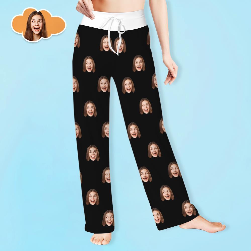Pantalon De Visage Personnalisé Pantalon Ample À Jambe Large Pour Femme Options De Couleurs Multiples
