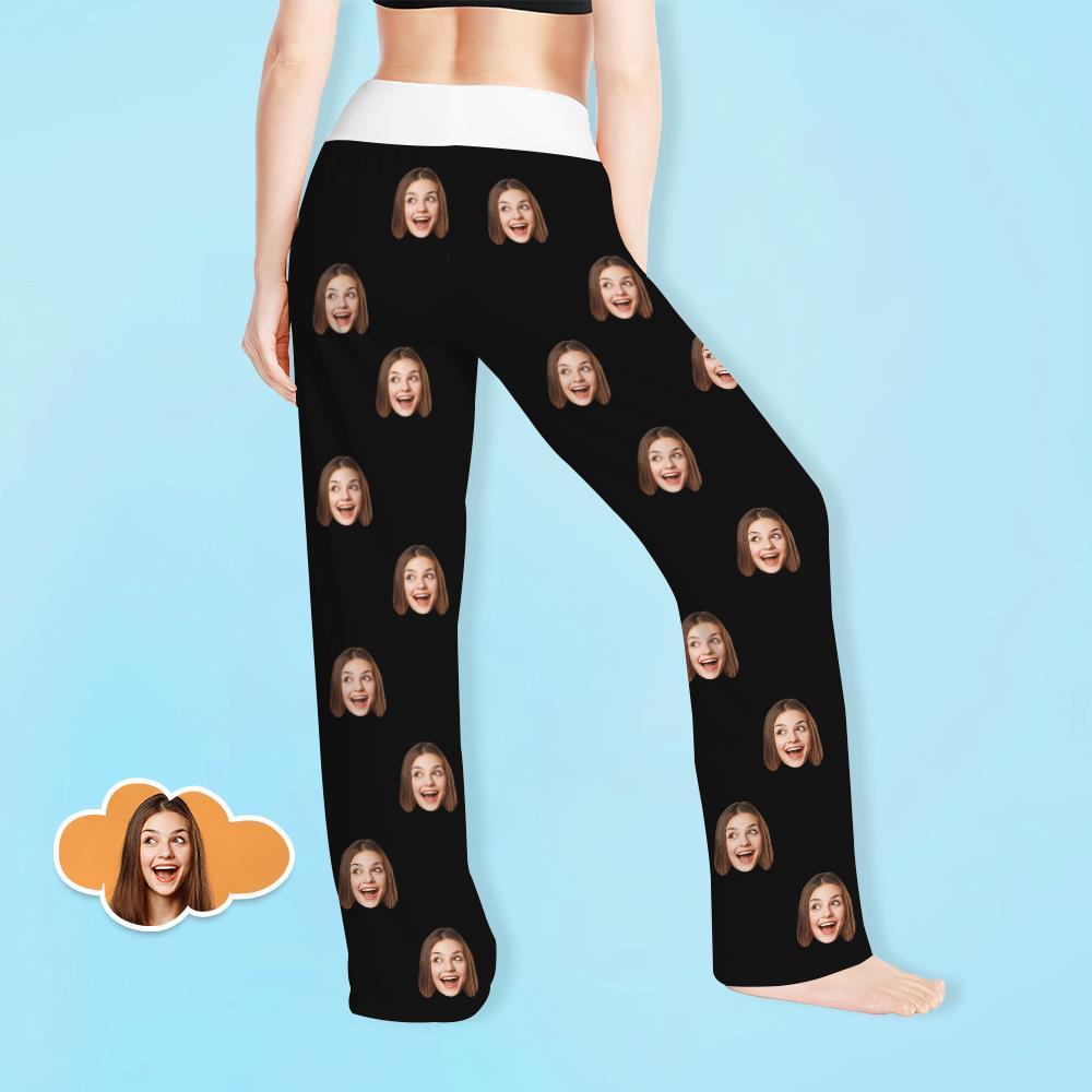 Pantalon De Visage Personnalisé Pantalon Ample À Jambe Large Pour Femme Options De Couleurs Multiples