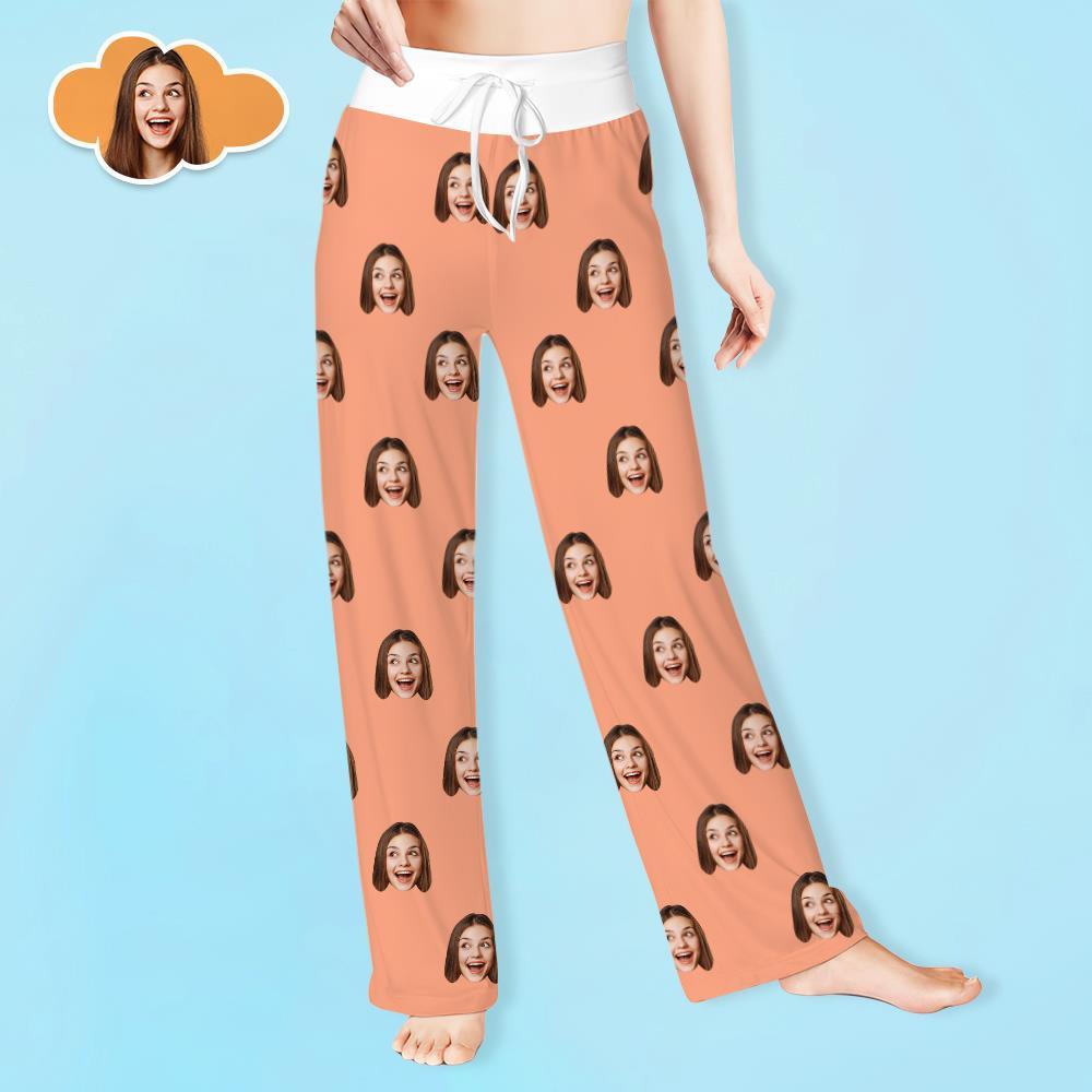 Pantalon De Visage Personnalisé Pantalon Ample À Jambe Large Pour Femme Options De Couleurs Multiples