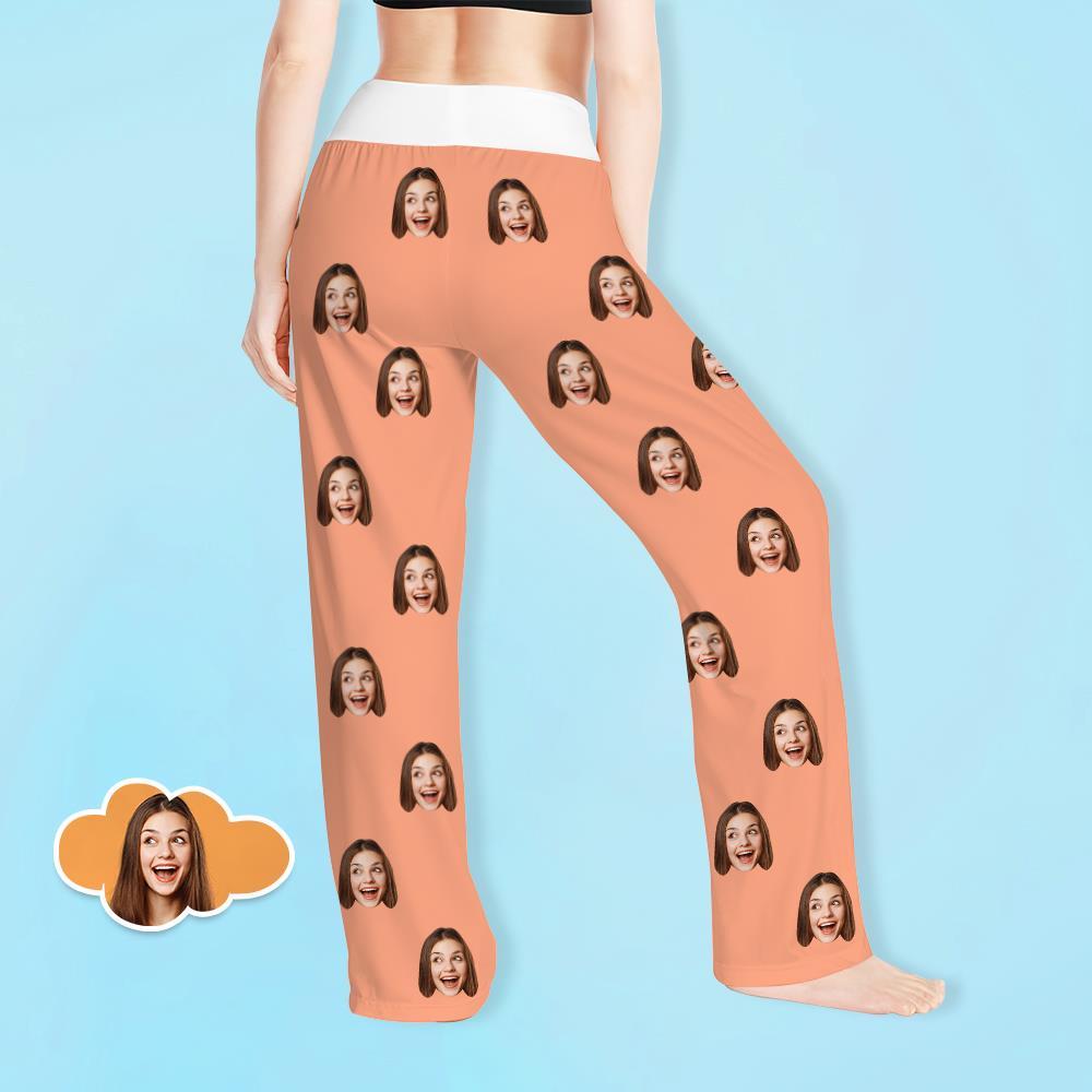 Pantalon De Visage Personnalisé Pantalon Ample À Jambe Large Pour Femme Options De Couleurs Multiples
