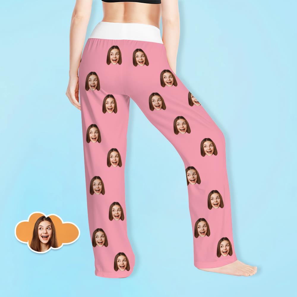 Pantalon De Visage Personnalisé Pantalon Ample À Jambe Large Pour Femme Options De Couleurs Multiples