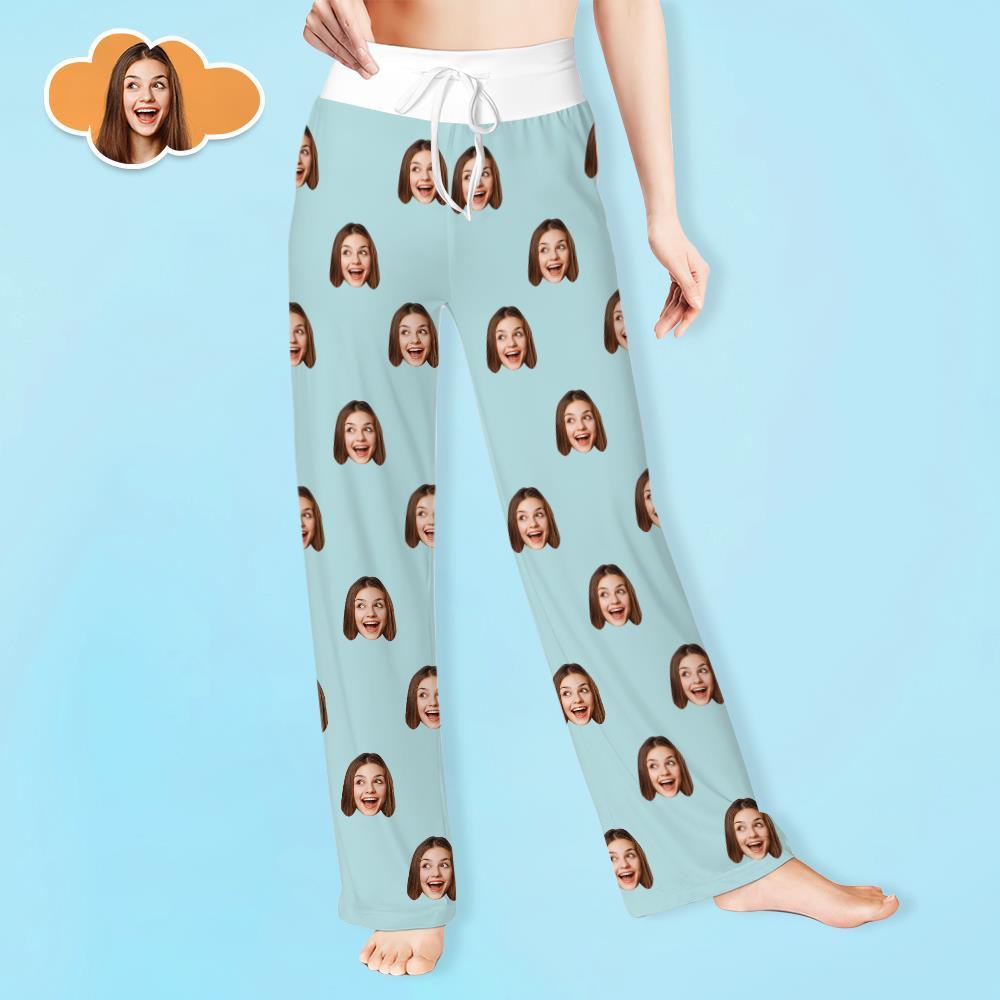 Pantalon De Visage Personnalisé Pantalon Ample À Jambe Large Pour Femme Options De Couleurs Multiples