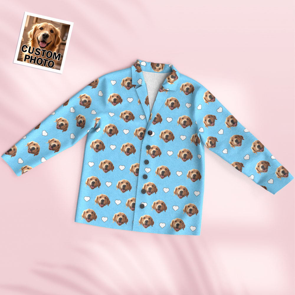 Pyjama À Manches Longues Personnalisé Avec Photo Et Cœur - MaPhotochaussetteFr