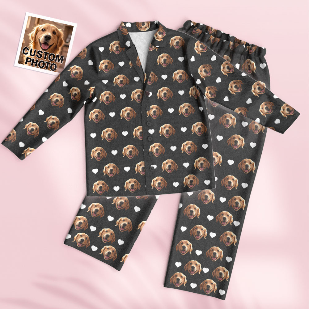 Pyjama À Manches Longues Personnalisé Avec Photo Et Cœur - MaPhotochaussetteFr