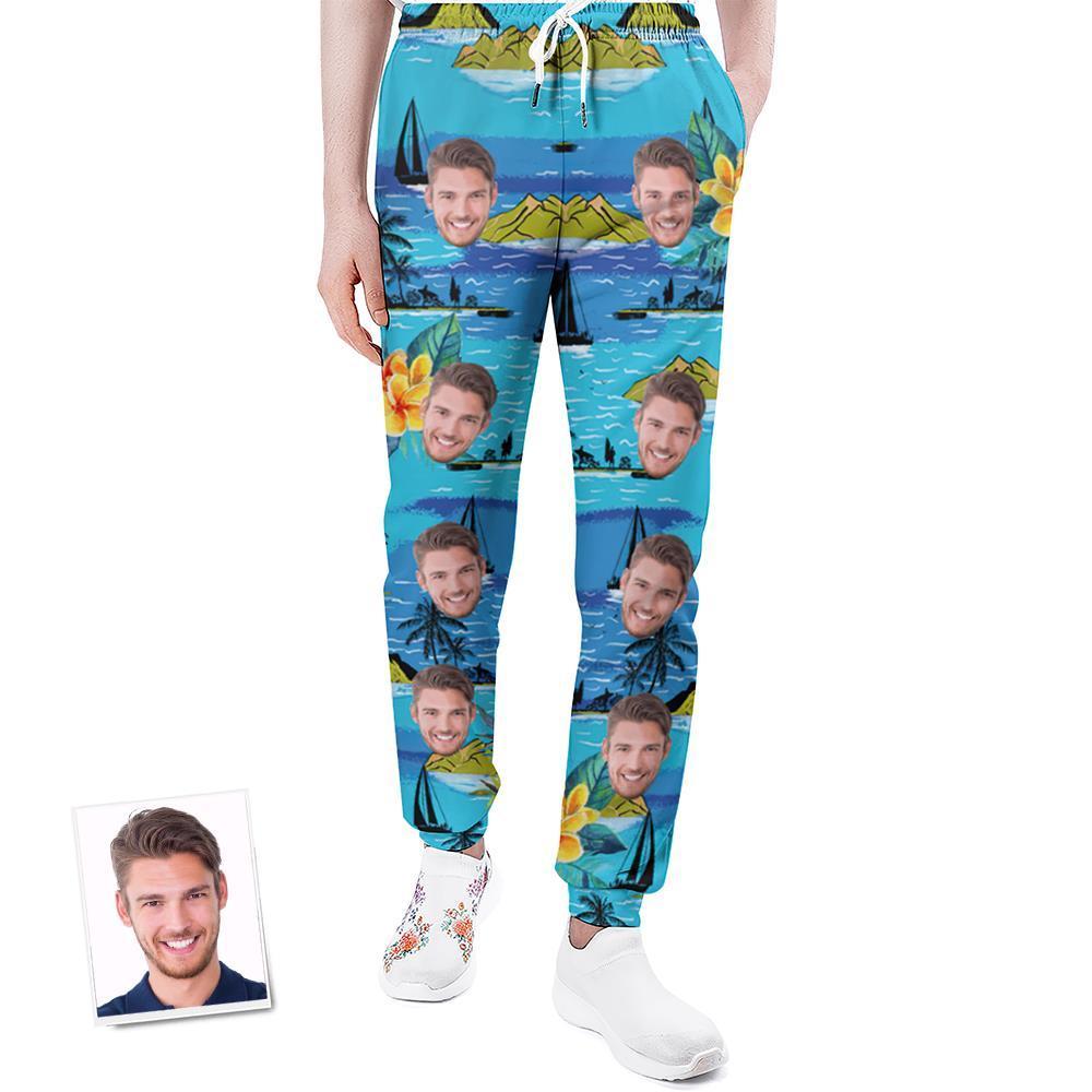 Custom Face Sweatpants Personalized Unisex Joggers Hawaiian Style