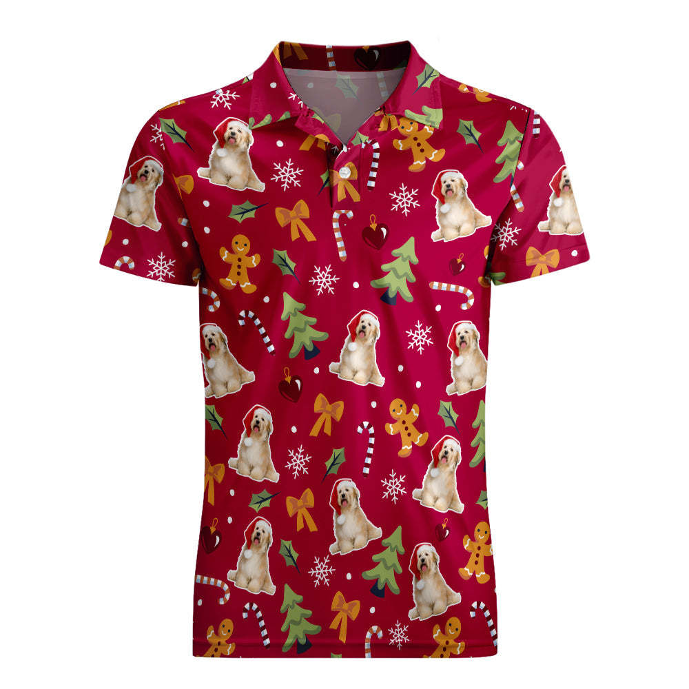 Polos Avec Photo Personnalisée Pour Hommes, T-shirts De Golf À Manches Courtes Pour Chiens De Noël, Hauts De Tennis De Sport De Plein Air -