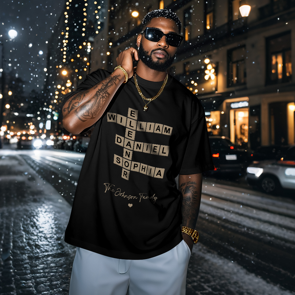 T-shirt Personnalisé Avec Signe De Nom De Famille, Photo Personnalisée, Vintage, T-shirt Avec Nom Personnalisé - MaPhotochaussetteFr