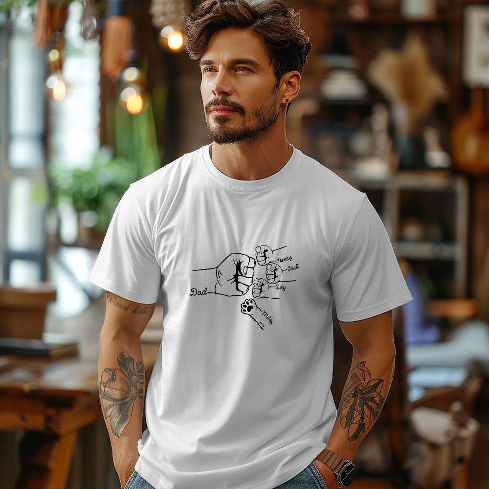 T-shirt Personnalisé T-shirt Personnalisé Cadeau Fête Des Pères T-shirt Famille - MaPhotochaussetteFr