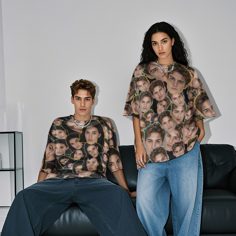 T-shirts Vintage Avec Photo De Visage Personnalisée, T-shirt Avec Photo Personnalisé, Cadeaux Uniques - MaPhotochaussetteFr