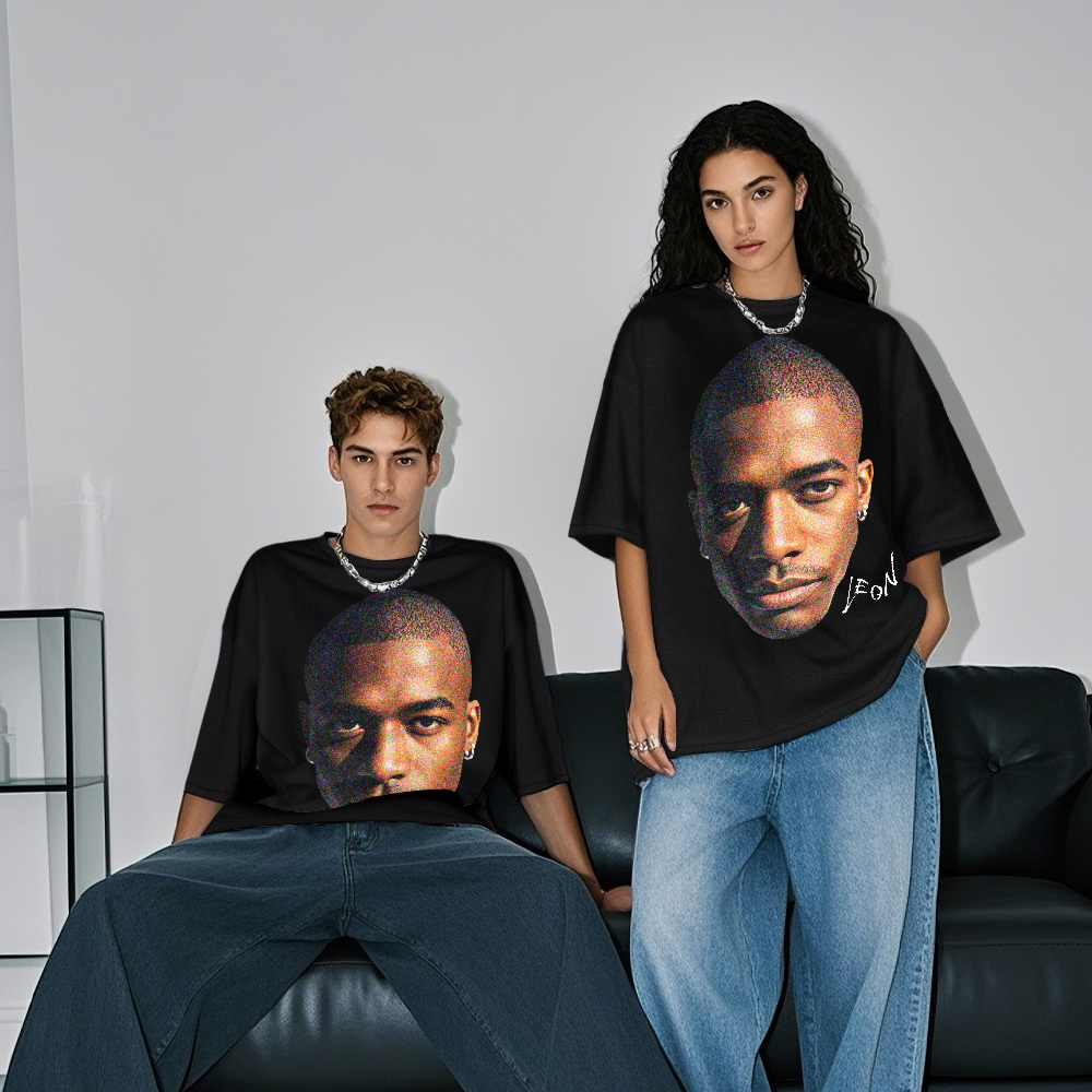 T-shirts Vintage Avec Photo Personnalisée, Grand Visage, Drôle, Cadeaux Uniques, Noir Et Blanc - MaPhotochaussetteFr