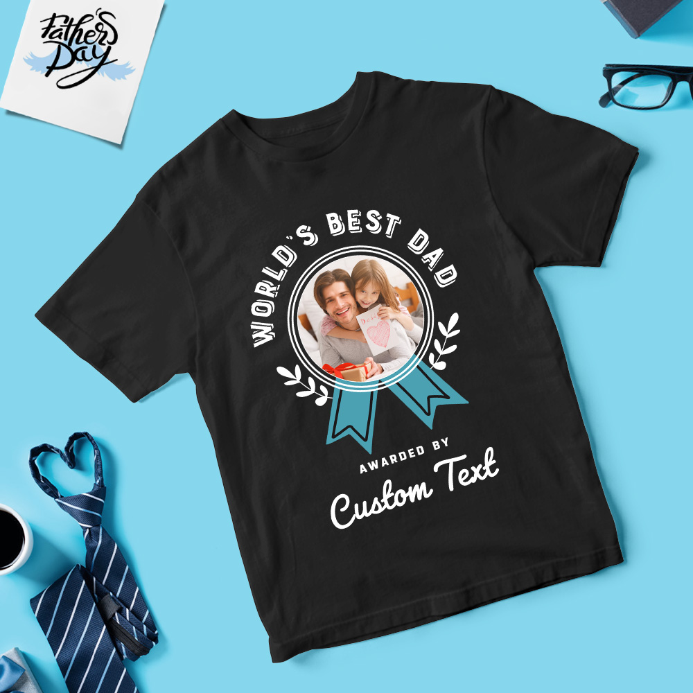 T-shirt Photo Personnalisé Avec Nom, T-shirt Papa Personnalisé, Meilleur Papa Du Monde, T-shirt Fête Des Pères, Cadeau Pour Père