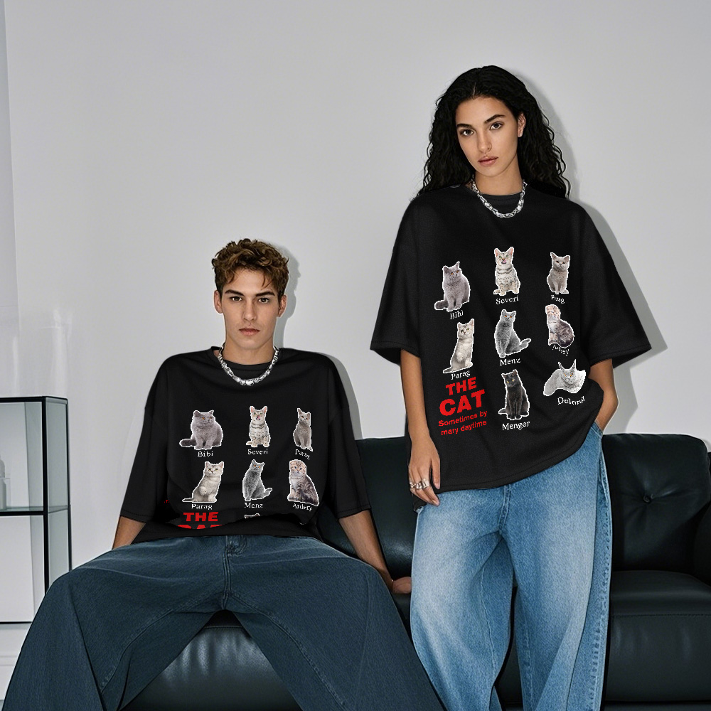 T-shirt Personnalisé Avec Photo Et Nom De Chat, T-shirt Personnalisé Pour Animaux De Compagnie Pour Femmes Et Hommes, Cadeau Pour Maman Ou Papa Chat