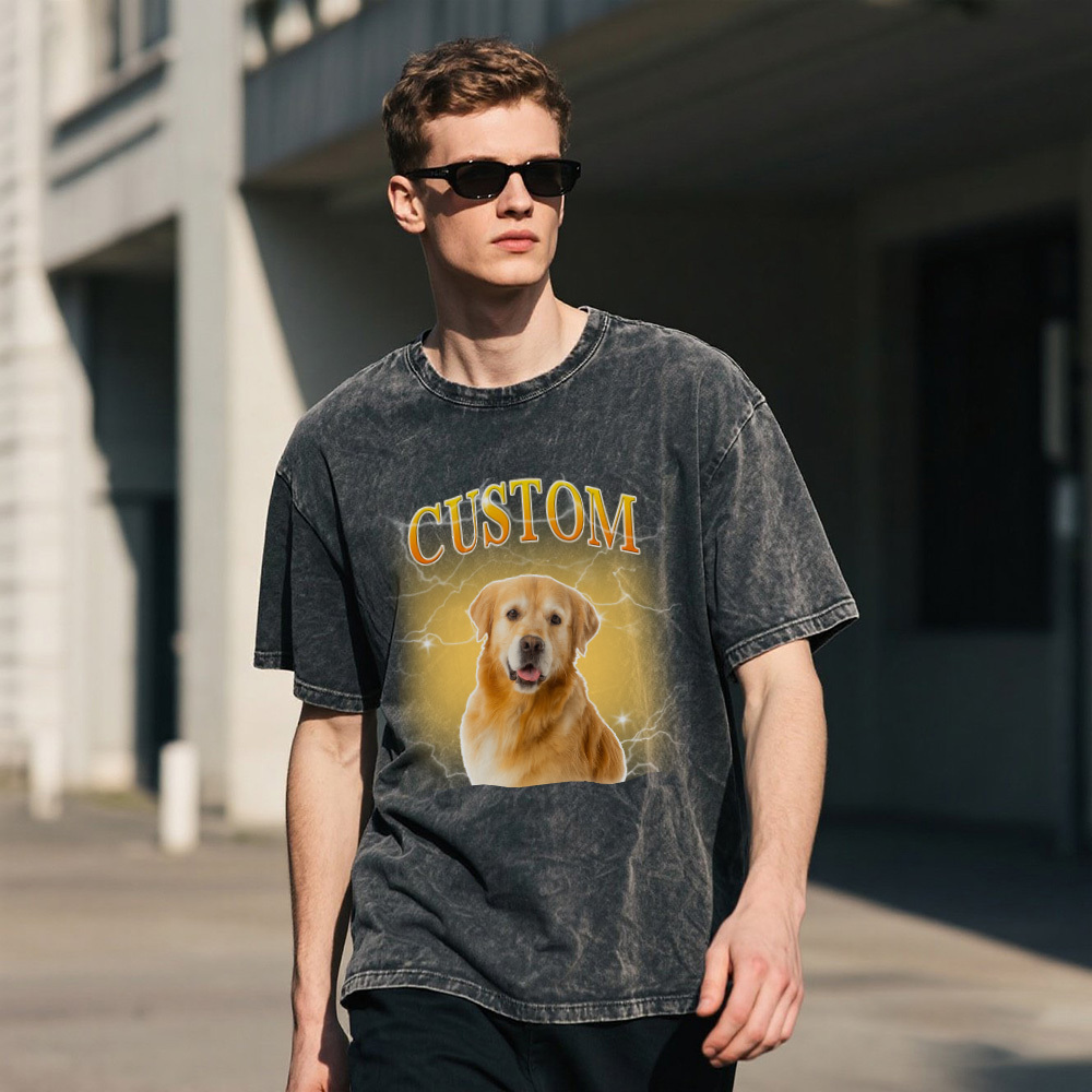 T-shirt Personnalisé Pour Animaux De Compagnie, Couleurs Confortables, Vintage, Bootleg, Photo Et Nom De L'animal, Portrait De Chien Personnalisé, T-shirt Personnalisé, T-shirt Pour Chat, T-shirt Des Années 90