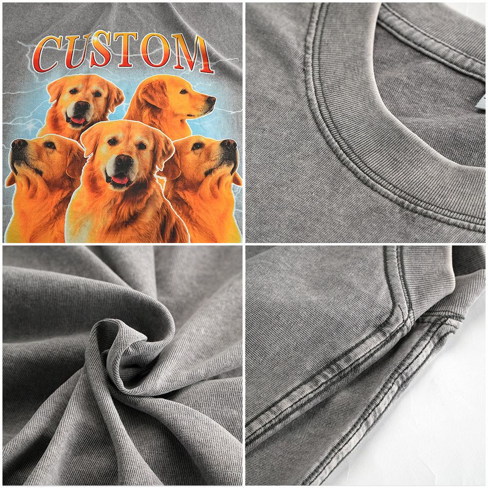 T-shirt Vintage Personnalisé Style Bootleg, En Coton, Avec Photo Et Nom, Style Années 90. - MaPhotochaussetteFr