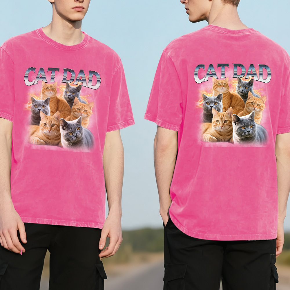 T-shirt Photo Rétro Personnalisé Pour Papa, Texte Personnalisé, Image, Style Vintage, Cadeau Pour La Fête Des Pères - MaPhotochaussetteFr