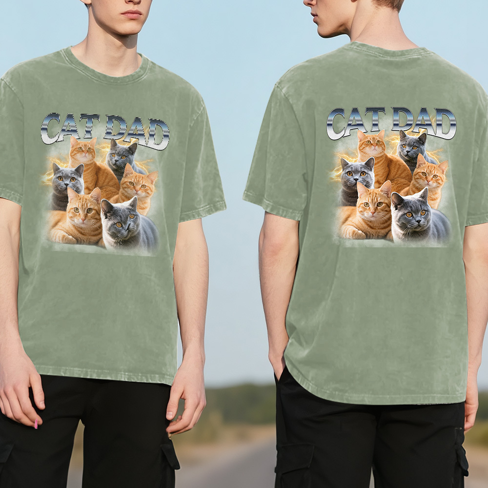 T-shirt Photo Rétro Personnalisé Pour Papa, Texte Personnalisé, Image, Style Vintage, Cadeau Pour La Fête Des Pères - MaPhotochaussetteFr