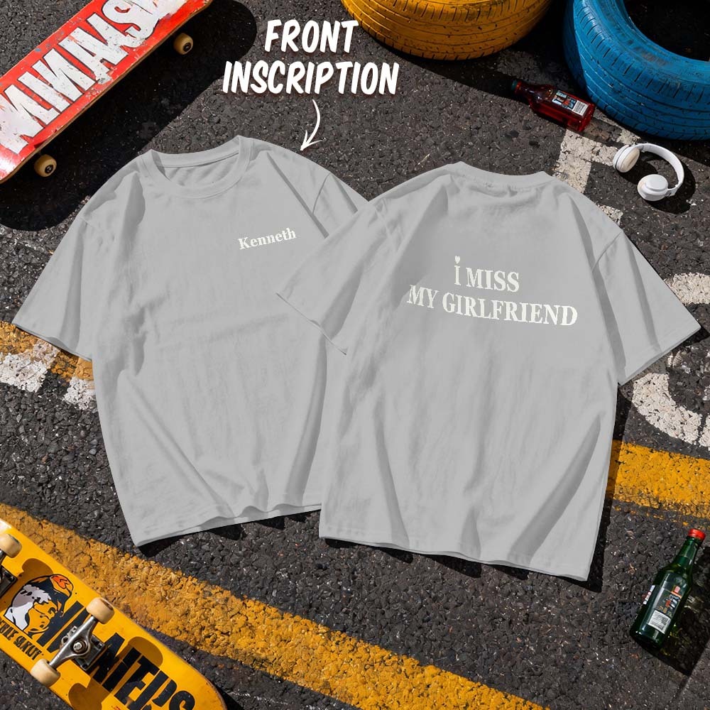 T-shirt Vintage Personnalisé En Coton, Style Bootleg, Avec Nom Et Personnalisation. T-shirt Années 90 « J'aime Ma Copine ». - MaPhotochaussetteFr