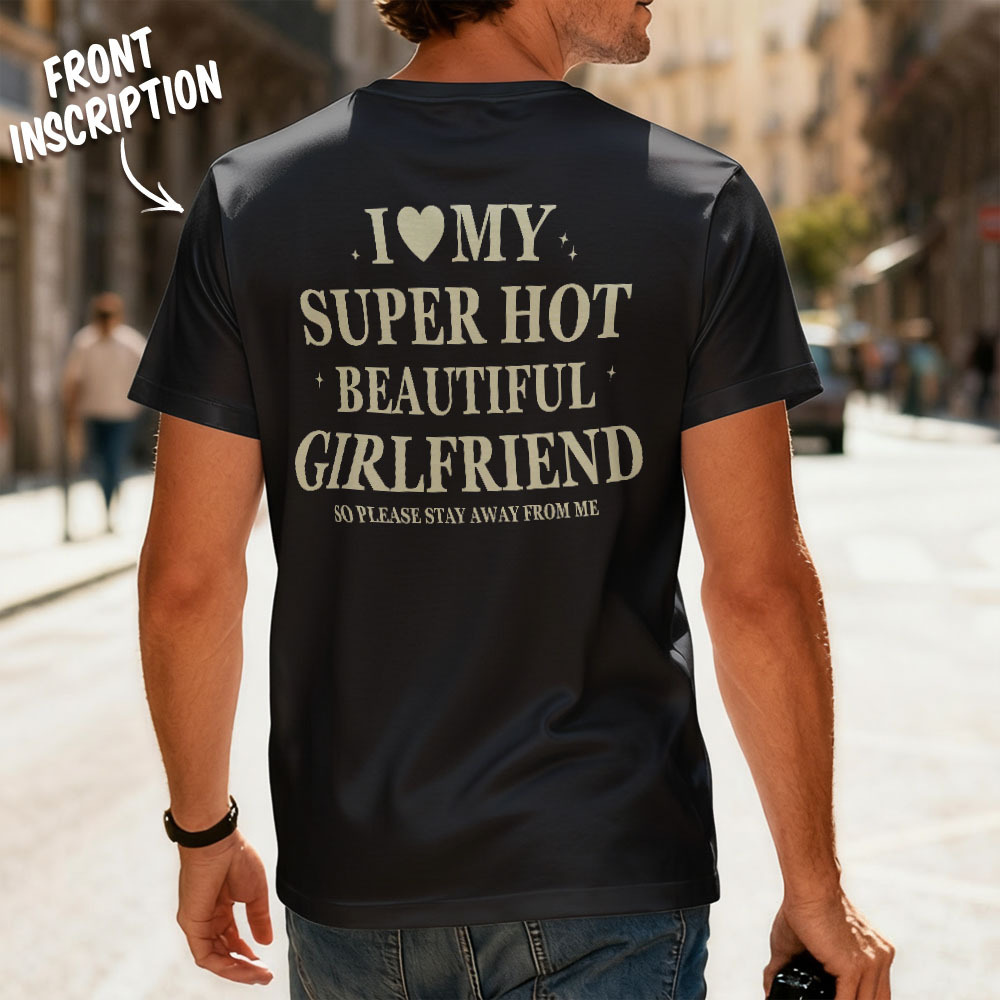 T-shirt Personnalisé Avec Le Nom « Ma Copine Me Manque », Cadeau Pour Un Couple, Anniversaire Ou Saint-valentin. - MaPhotochaussetteFr