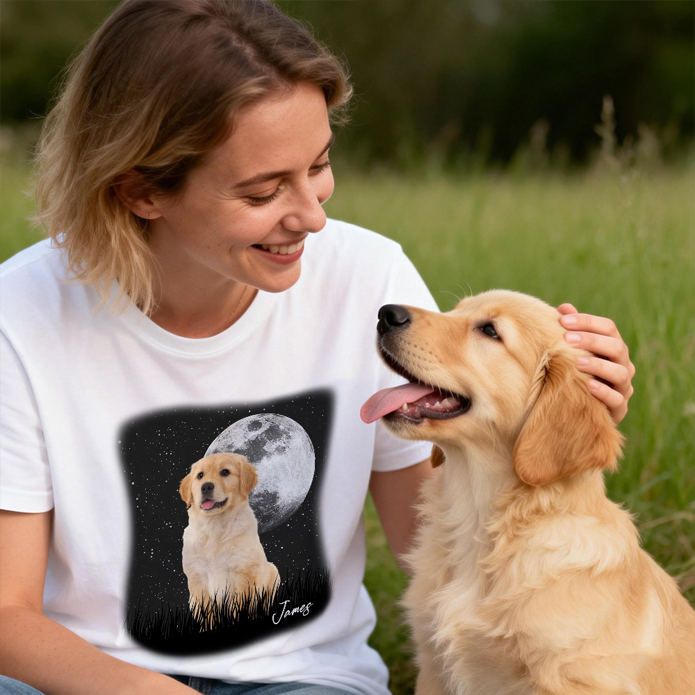 T-shirt Photo Personnalisé, T-shirt Avec Portrait D'animal De Compagnie, Cadeau Pour Les Amoureux Des Animaux - MaPhotochaussetteFr