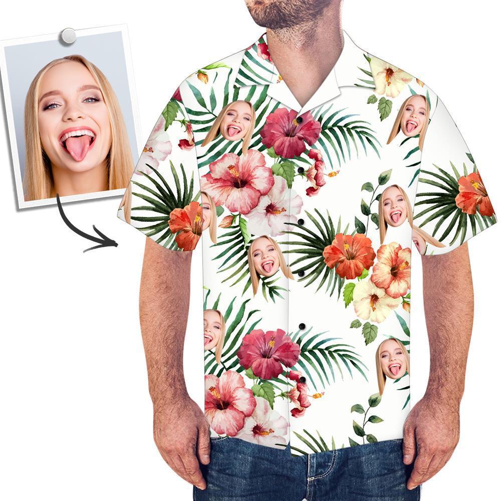 Chemises Hawaïennes Personnalisées Fleurs D'été Aperçu En Ligne Chemise De Plage Aloha Personnalisée Pour Hommes -