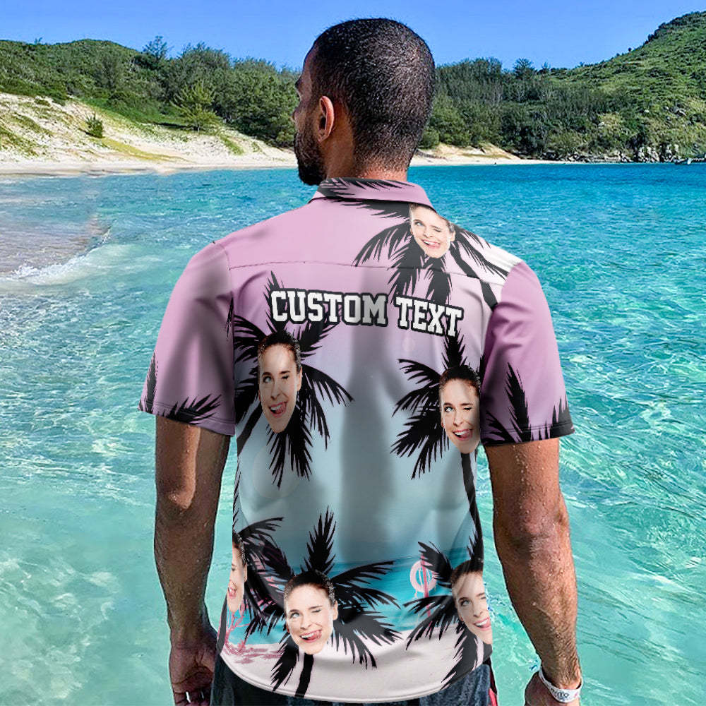 Chemises Hawaïennes Personnalisées Sea And Coconut Tree Aperçu En Ligne Aloha Beach Shirt For Men -