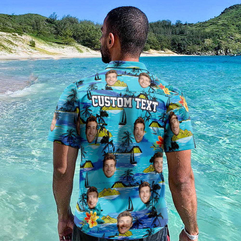 Chemises Hawaïennes Personnalisées Montagnes Aperçu En Ligne Chemise De Plage Aloha Personnalisée Pour Hommes -