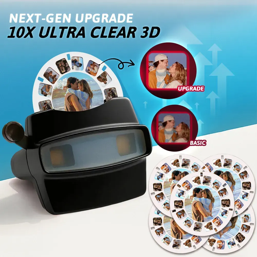 Viseur Et Bobine 3d Personnalisés Cadeau De Noël Rose Personnalisé Avec Vos Propres Photos Visionneuse De Texte Et De Photos Plusieurs Films Disponibles Viseur Rouge - MaPhotochaussetteFr