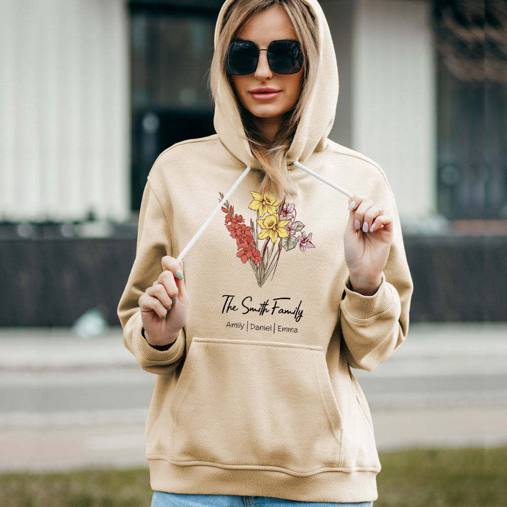 Custom Birth Flower Bouquet Sweatshirt Personalized Birth Flower Sweater Gifts for Mom -