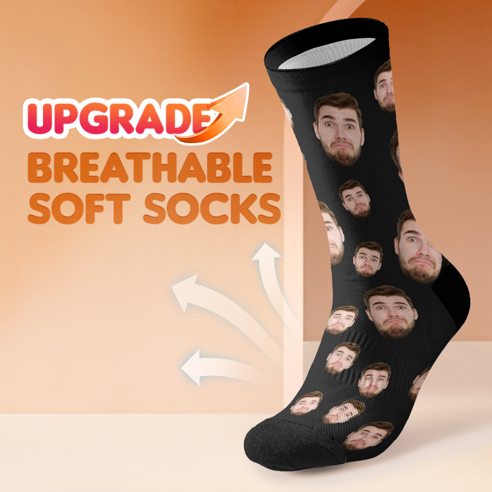 Chaussettes Personnalisées Respirantes Avec Photo Colorée, Ajout D'images, Cadeaux - MaPhotochaussetteFr