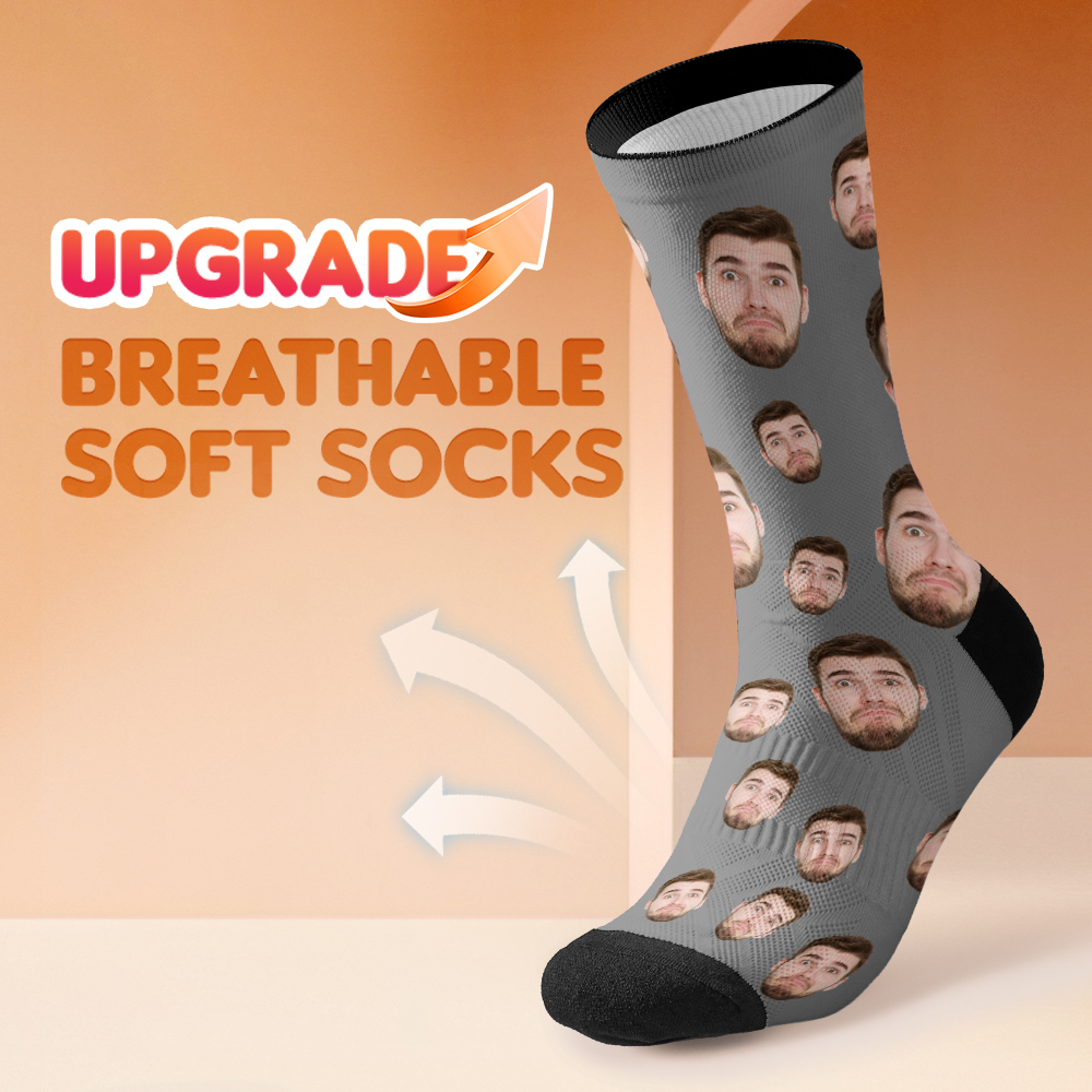 Chaussettes Personnalisées Respirantes Avec Photo Colorée, Ajout D'images, Cadeaux - MaPhotochaussetteFr