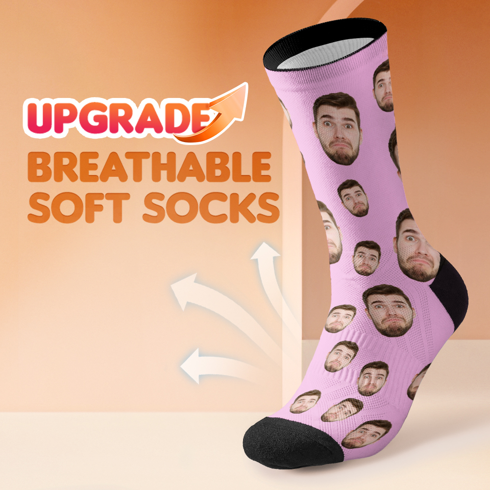Chaussettes Personnalisées Respirantes Avec Photo Colorée, Ajout D'images, Cadeaux - MaPhotochaussetteFr