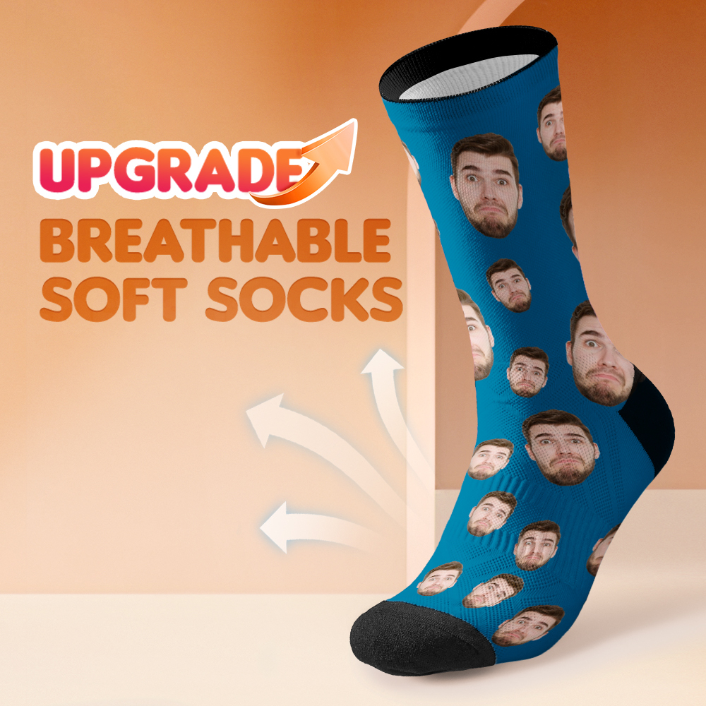 Chaussettes Personnalisées Respirantes Avec Photo Colorée, Ajout D'images, Cadeaux - MaPhotochaussetteFr