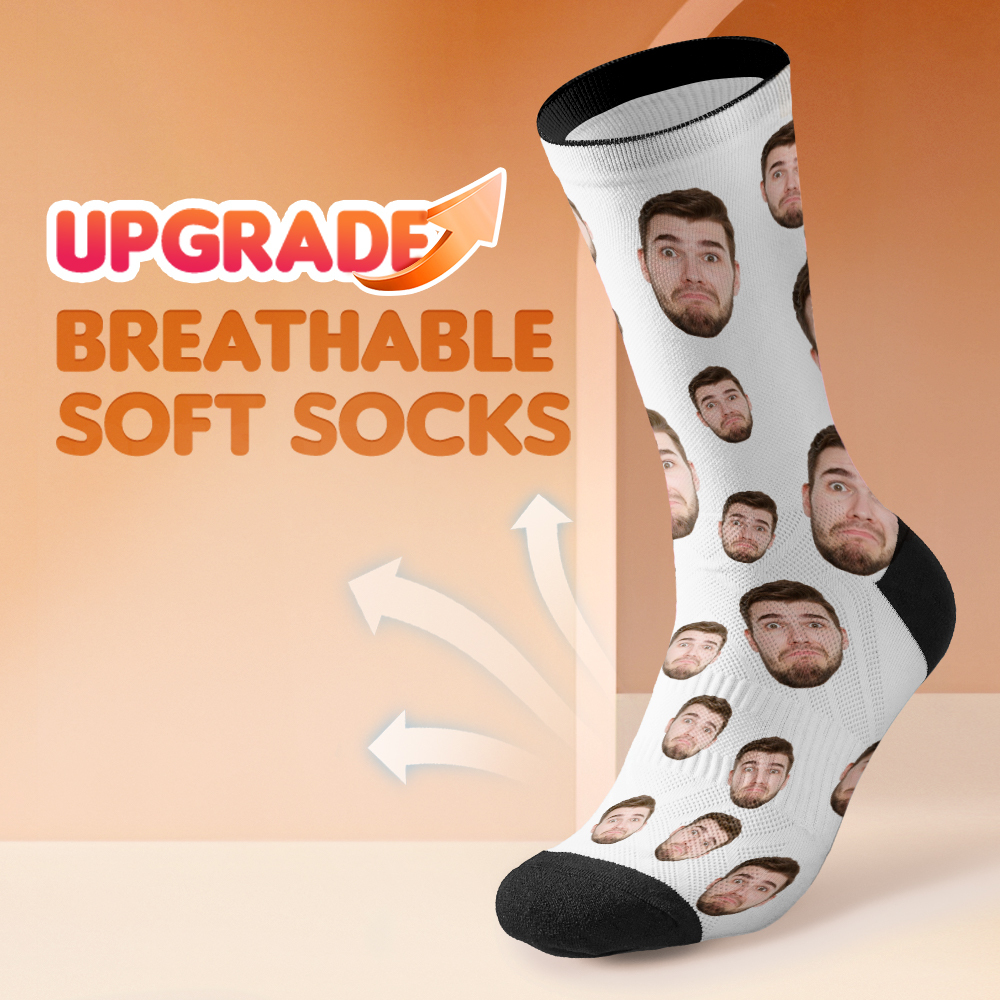 Chaussettes Personnalisées Respirantes Avec Photo Colorée, Ajout D'images, Cadeaux - MaPhotochaussetteFr