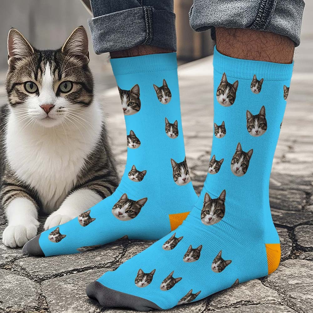 Aperçu Personnalisé Chaussettes Imprimées Avec Photo Intégrale, Designs Personnalisés, Meilleure Idée De Cadeau Pour Noël - MaPhotochaussetteFr