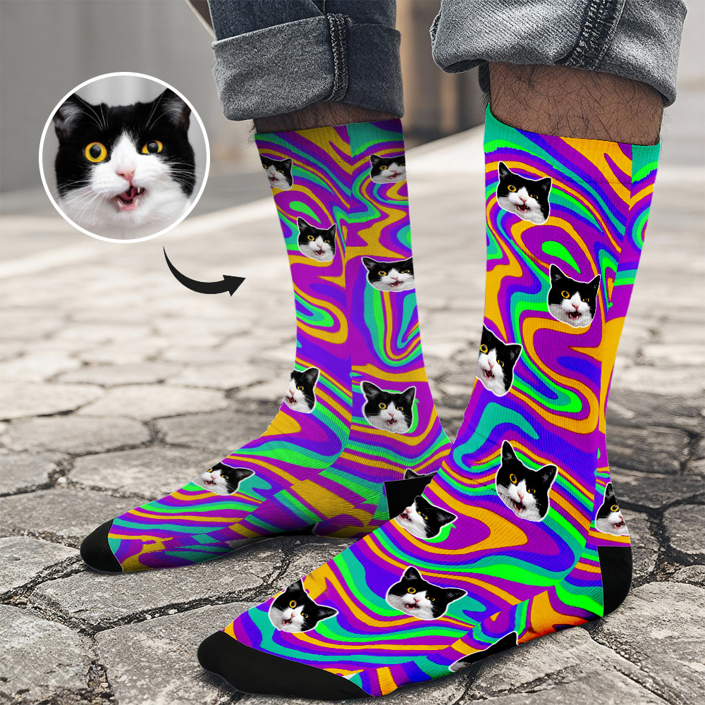 Cadeaux De Noël Chaussettes Personnalisées Drôles De Visage Personnalisées Conception Personnalisée Drôle Et Personnalisée Meilleure Idée Cadeau Pour Noël - MaPhotochaussetteFr