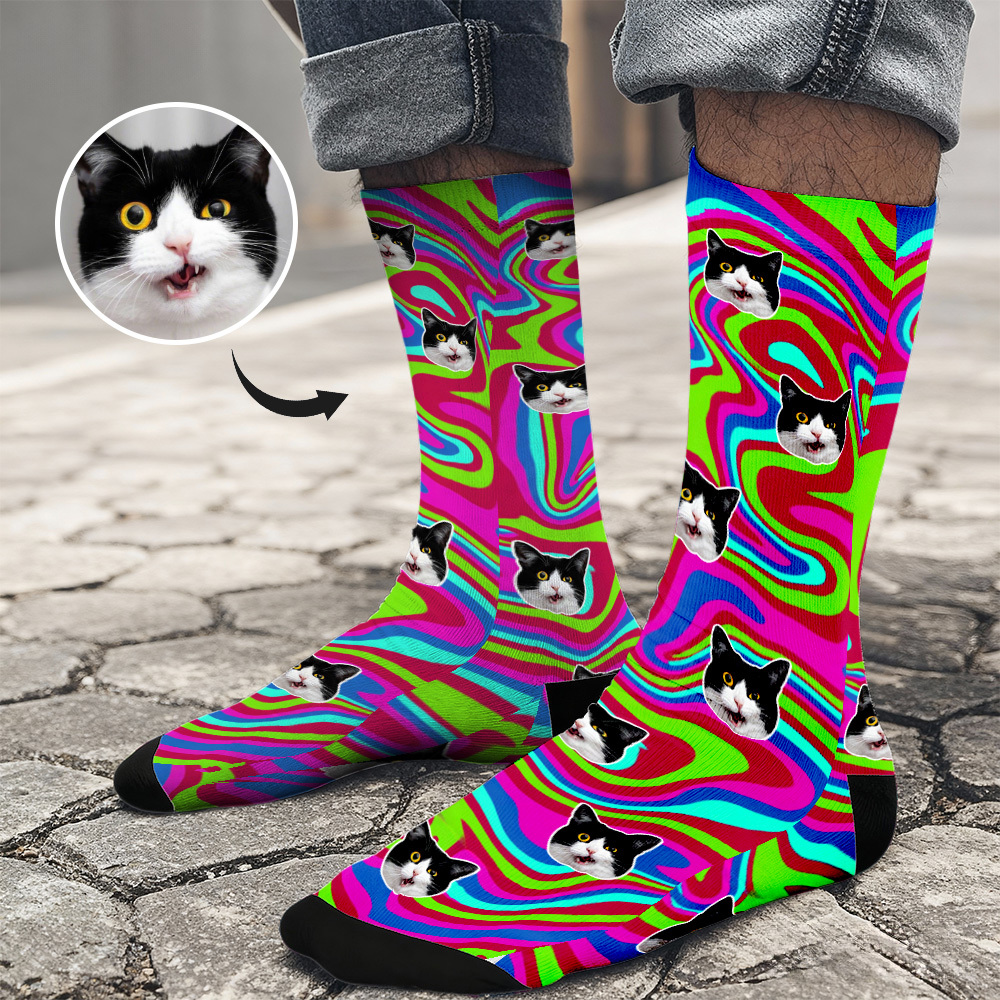 Cadeaux De Noël Chaussettes Personnalisées Drôles De Visage Personnalisées Conception Personnalisée Drôle Et Personnalisée Meilleure Idée Cadeau Pour Noël - MaPhotochaussetteFr