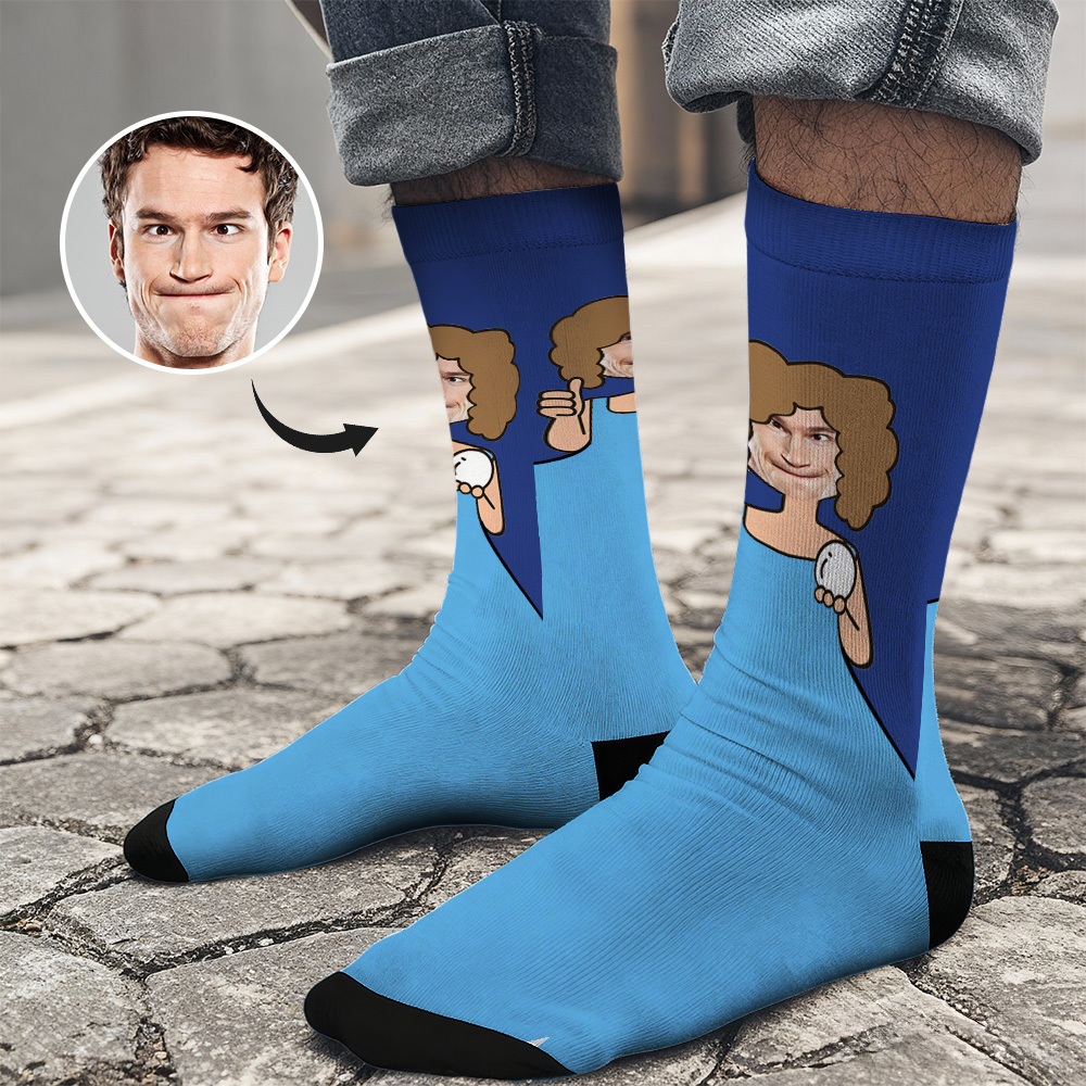 Cadeaux De Noël Chaussettes Personnalisées Drôles De Visage Personnalisées Conception Personnalisée Drôle Et Personnalisée Meilleure Idée Cadeau Pour Noël - MaPhotochaussetteFr