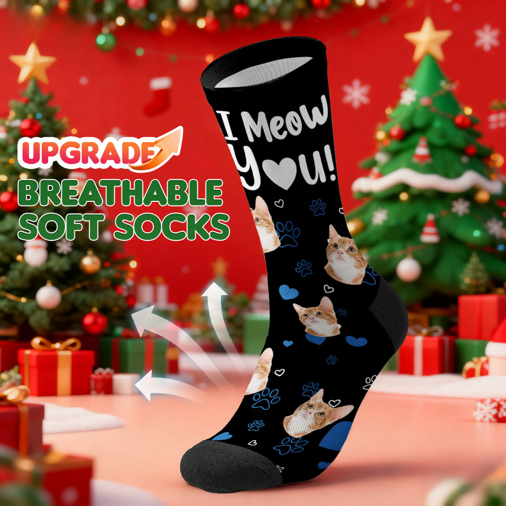 Chaussettes Personnalisées Sur Le Thème Des Chiens, Chaussettes De Noël, Chaussettes Personnalisées « Je T'aime », Chaussettes Père Noël Pour Amoureux Des Animaux - MaPhotochaussetteFr