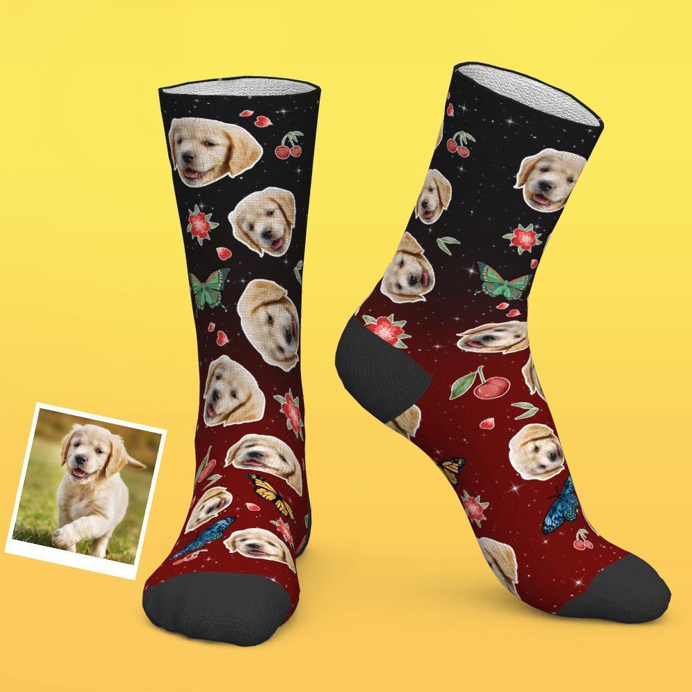 Chaussettes Personnalisées Visage Personnalisé Avec Le Visage De Votre Chien Grand Cadeau Pour Les Amoureux Des Chiens