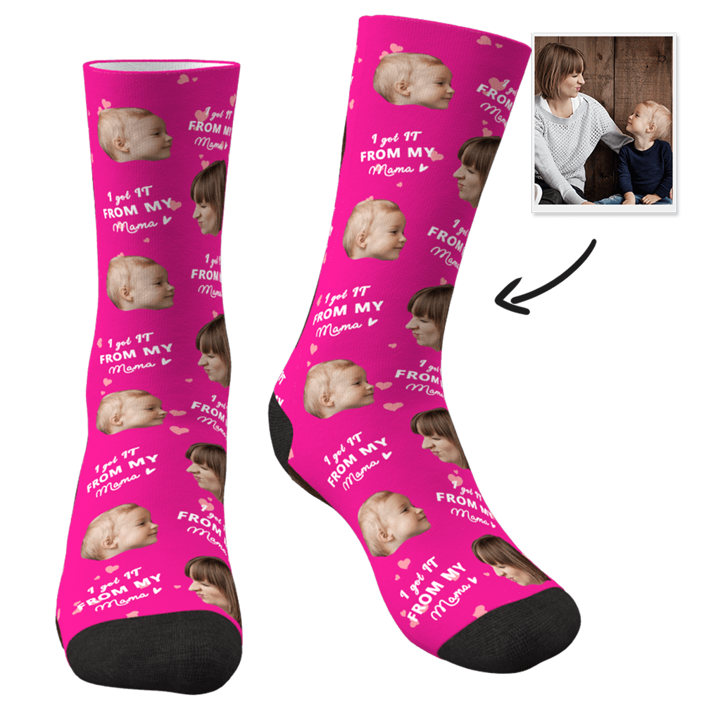 Custom Photo Socks-I Got It From My Mom - MyPhotoSocks