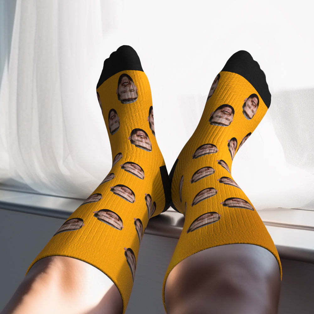 Chaussettes De Compression Respirantes Personnalisées, Hauteur Des Genoux, Mise À Niveau Pour La Fête Des Pères, Aperçu En Ligne, Ajouter Une Image Et Un Nom Colorés - MaPhotochaussetteFr