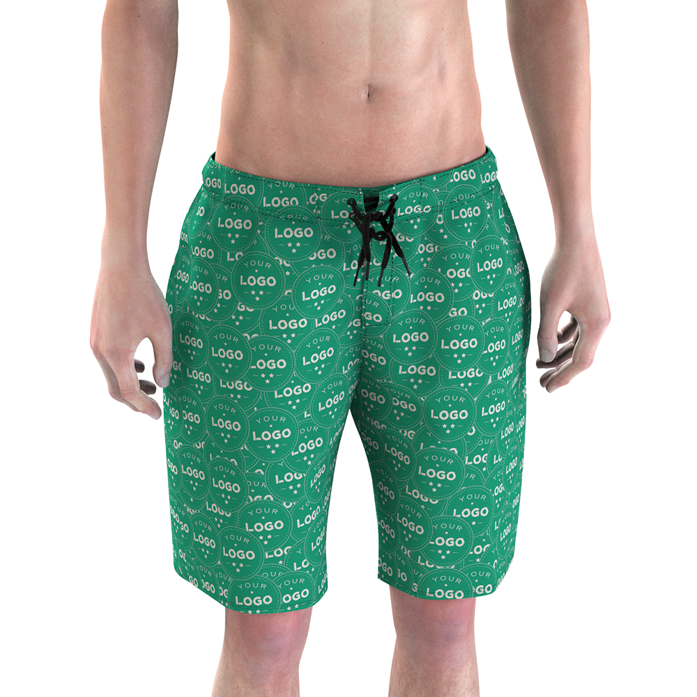 Custom Men's Green Swim Trunk with Your Logo