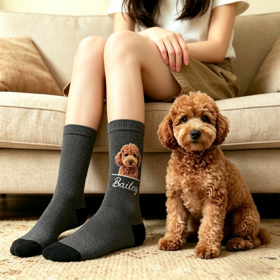Chaussettes Personnalisées Avec Photo D'animal De Compagnie, Chaussettes Personnalisées Pour Animaux, Chaussettes Personnalisées Pour Chiens, Cadeaux Pour La Fête Des Mères, Cadeaux Pour Papas De Chat/chien, Chaussettes Avec Visage De Chien, Cadeau Pour Amoureux Des Animaux - MaPhotochaussetteFr