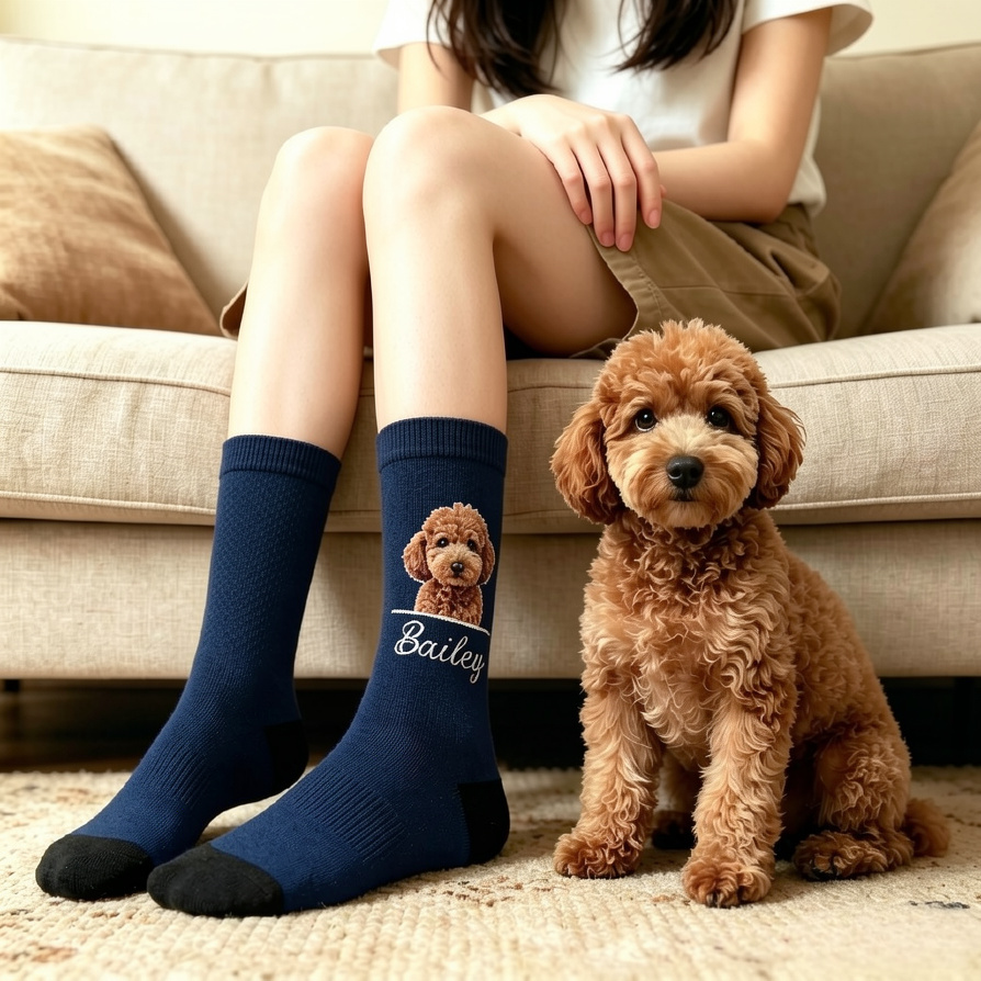 Chaussettes Personnalisées Avec Photo D'animal De Compagnie, Chaussettes Personnalisées Pour Animaux, Chaussettes Personnalisées Pour Chiens, Cadeaux Pour La Fête Des Mères, Cadeaux Pour Papas De Chat/chien, Chaussettes Avec Visage De Chien, Cadeau Pour Amoureux Des Animaux - MaPhotochaussetteFr