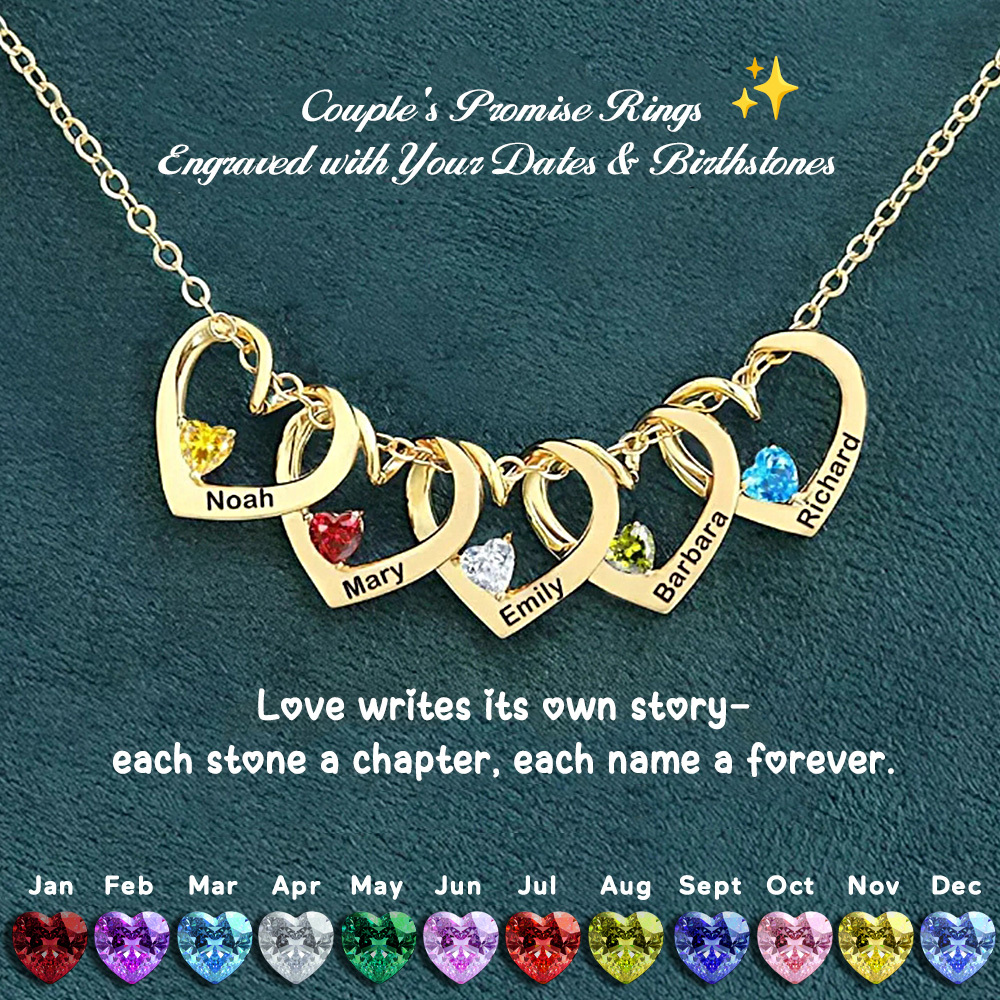 Collier Personnalisé Avec Pierre De Naissance Et Nom En Forme De Cœur Pour Maman Et Grand-mère