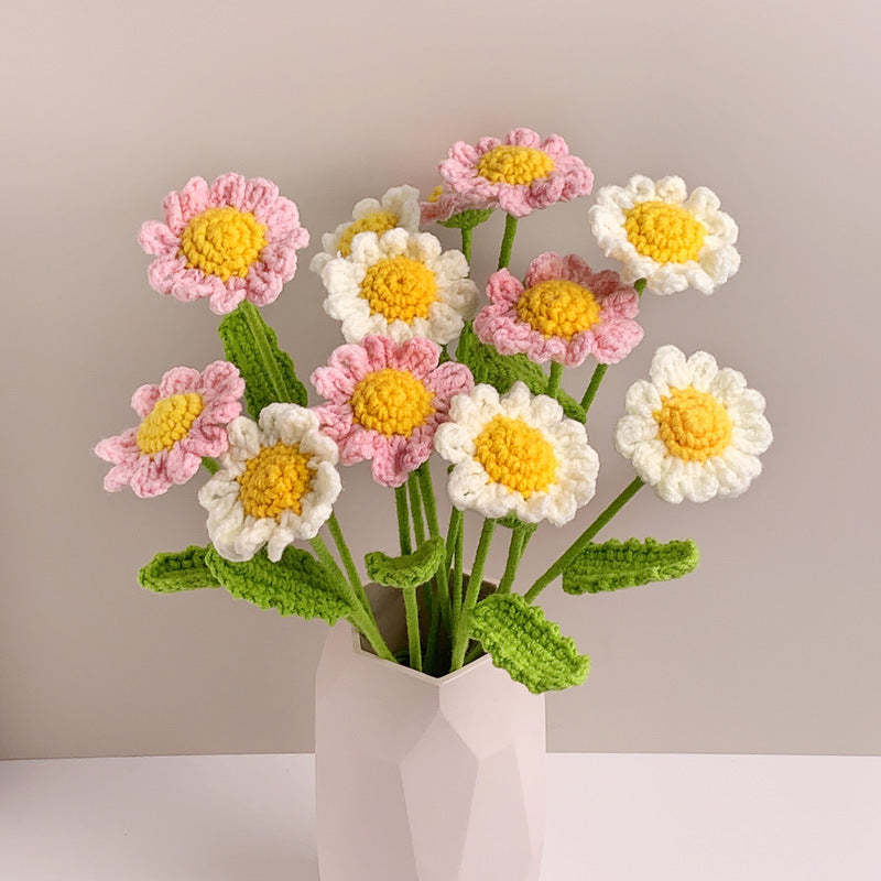 Little Daisy Crochet Flower Cadeau De Fleur Tricoté À La Main Pour Les Amoureux -