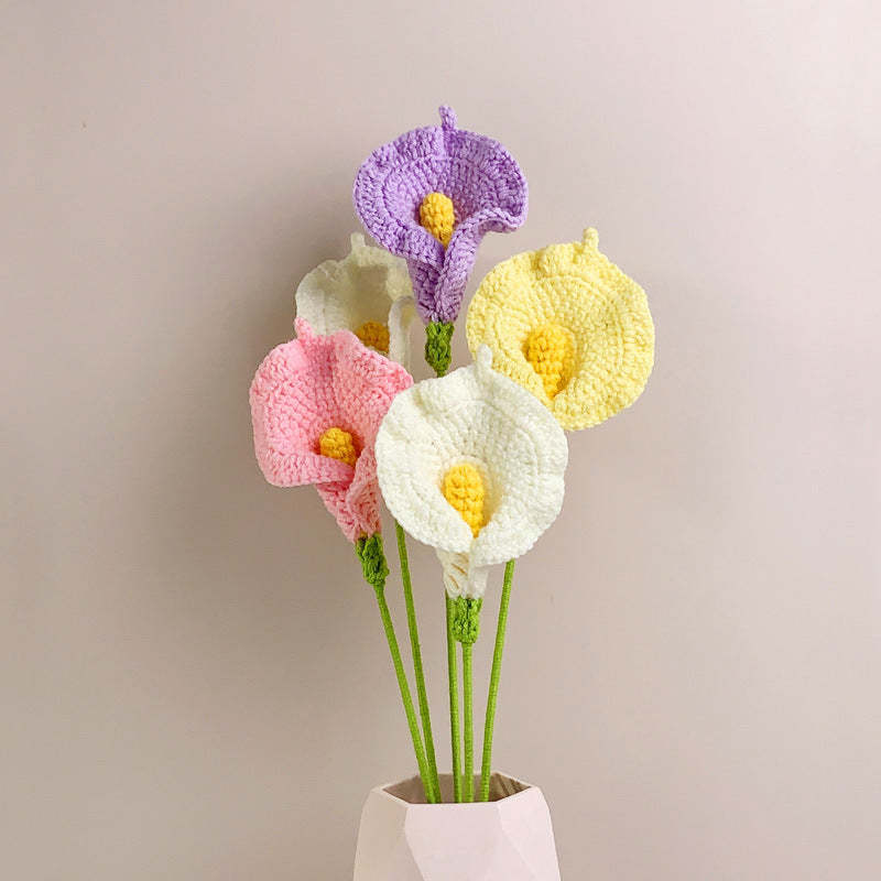 Calla Lily Crochet Flower Cadeau De Fleurs Tricotées À La Main Pour Les Amoureux -