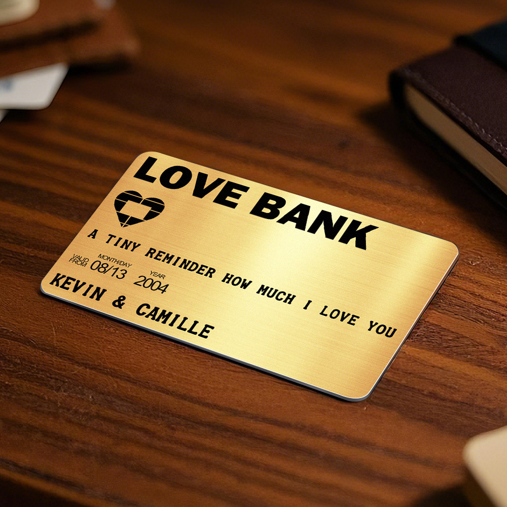 Cadeaux De Fête Des Pères Carte Portefeuille En Métal Personnalisée Carte Portefeuille Photo En Aluminium Personnalisée Love Bank - MaPhotochaussetteFr