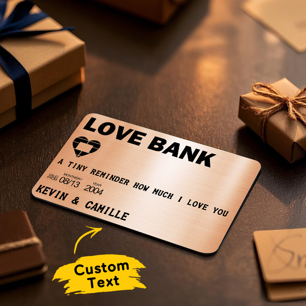 Cadeaux De Fête Des Pères Carte Portefeuille En Métal Personnalisée Carte Portefeuille Photo En Aluminium Personnalisée Love Bank - MaPhotochaussetteFr