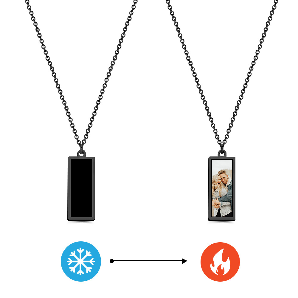 Collier Photo Personnalisé À Couleur Changeante, Sensible À La Température, Cadeau Photo Pour Amoureux - MaPhotochaussetteFr